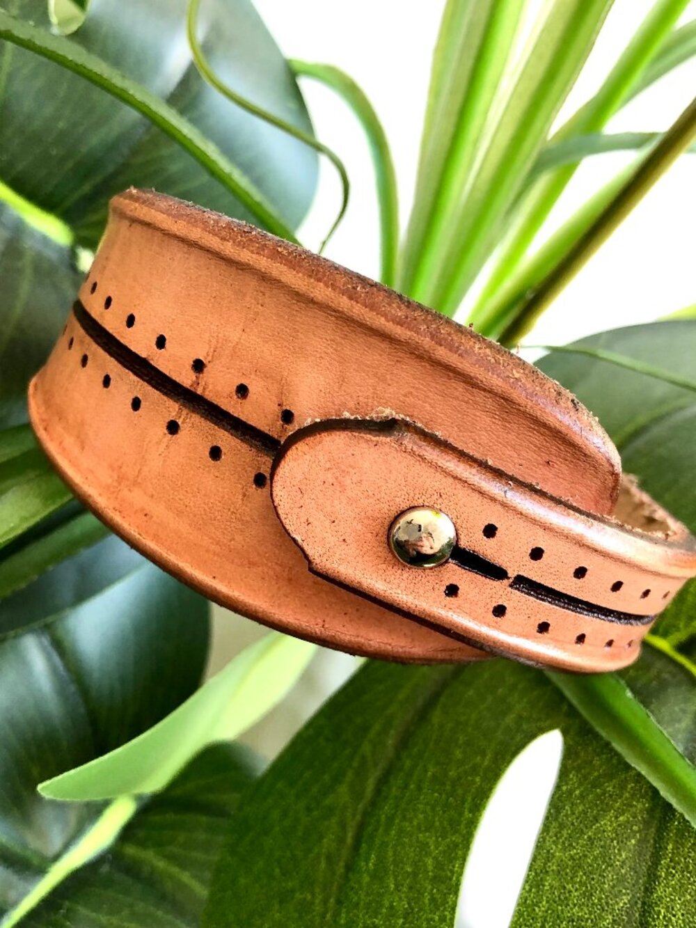 MishaGirl Handmade Genuine Leather Bracelet for Men, Minimalist